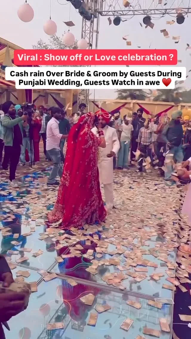 A Punjabi wedding video has gone viral on internet as guests showered the newlywed couples with loads of currency notes, turning the celebration into a spectacular display of joy and generosity. While the heartwarming m...