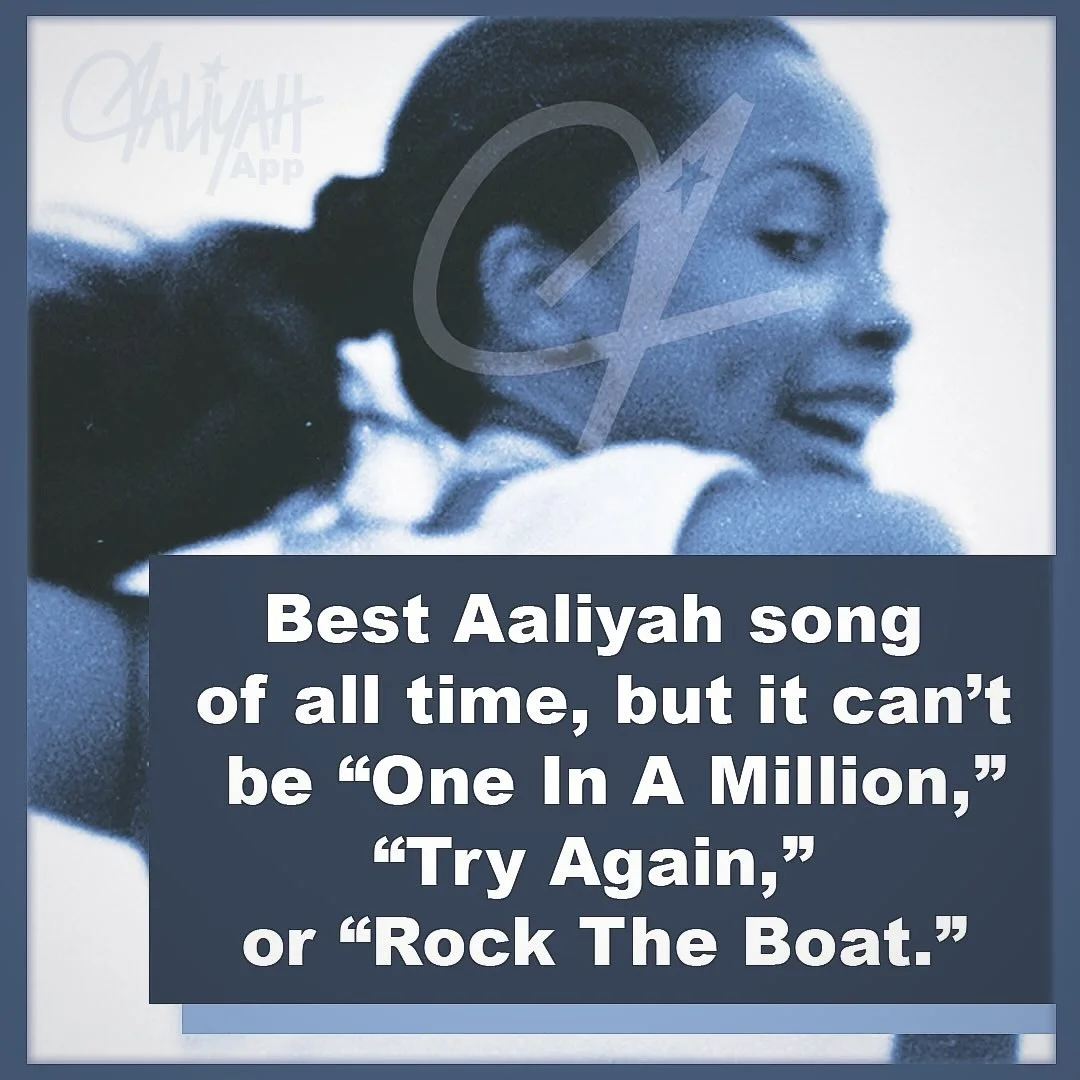 Best Aaliyah song of all time, but it can’t be “One In A Million, “Try Again,” or “Rock The Boat.” ✏️Leave your answer in the comments! Outtake Photo Copyright Ownership ©️ : The Aaliyah Estate Photographer: Robert Whit...