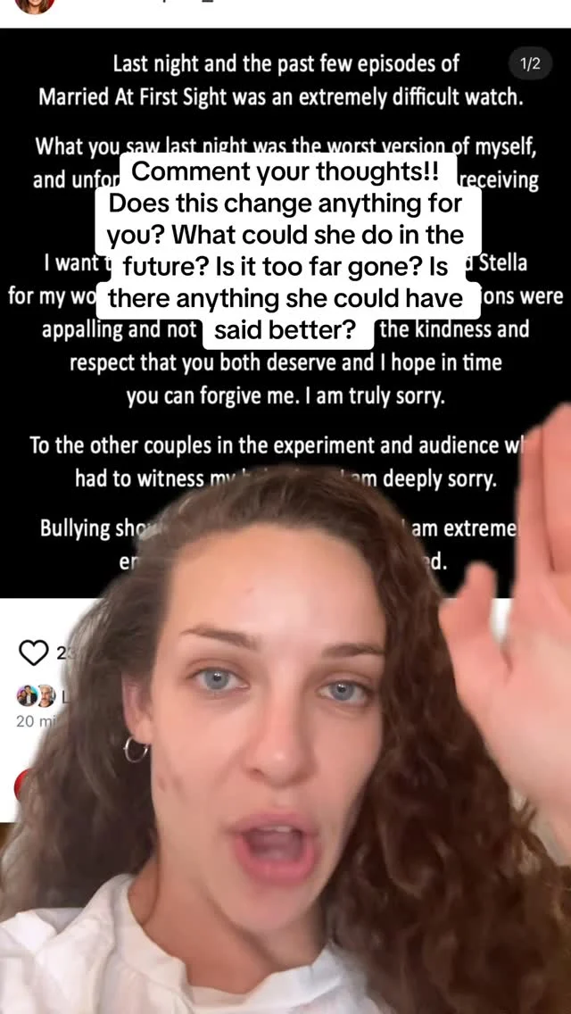 #mafs #mafsau would love to hear your thoughts!!! I don’t think an apology alone redeems the actions we have seen but it’s better than nothing ? Or better than the “edit” excuse?