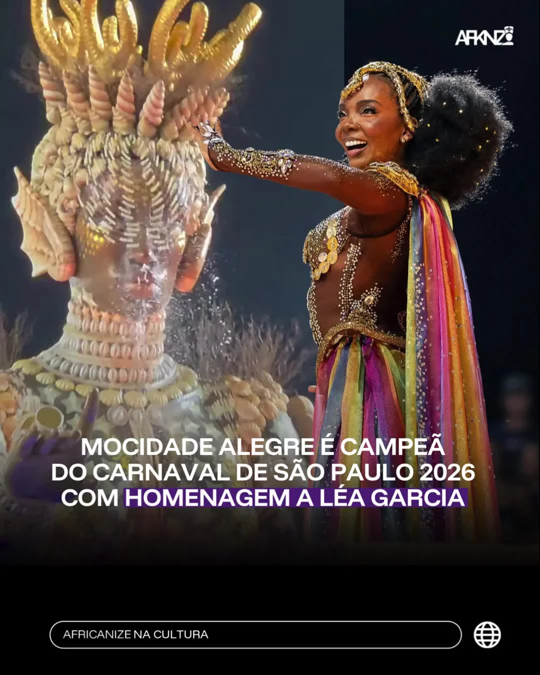 LÉA GARCIA MERECE! ❤️A Mocidade Alegre venceu o Carnaval de São Paulo 2026 com o enredo “Malunga Léa – Rapsódia de uma Deusa Negra”, homenagem à atriz Léa Garcia, uma das maiores referências da cultura brasileira. Com 2...