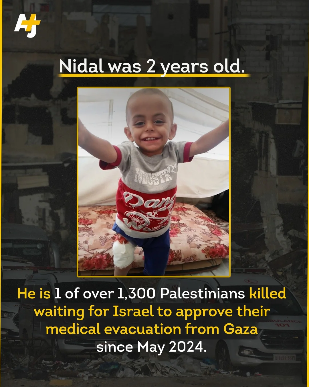 "I begged the whole world to get my child out, but no one heard me.” ⁣ ⁣ 2-year-old Nidal Abu Rabeea died in Gaza after waiting 14 months for Israel to approve his medical evacuation through the Rafah crossing. ⁣ ⁣ He i...