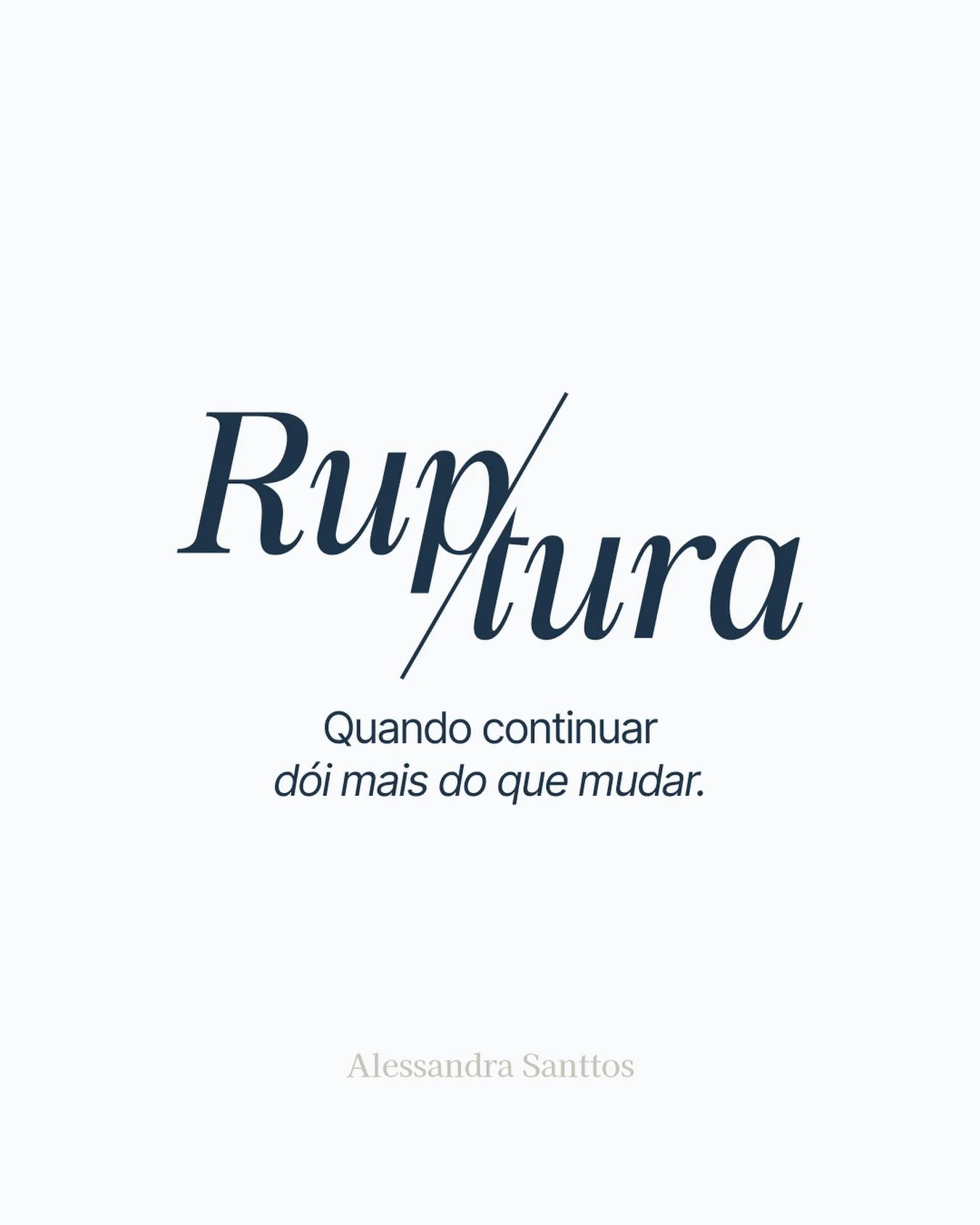 Ruptura não pede licença. Ela aparece numa madrugada em que você está cansada de si mesma e já não consegue fingir que não percebe. O que você vive não é destino, é padrão. E padrão pode ser quebrado. Dói reconhecer que...