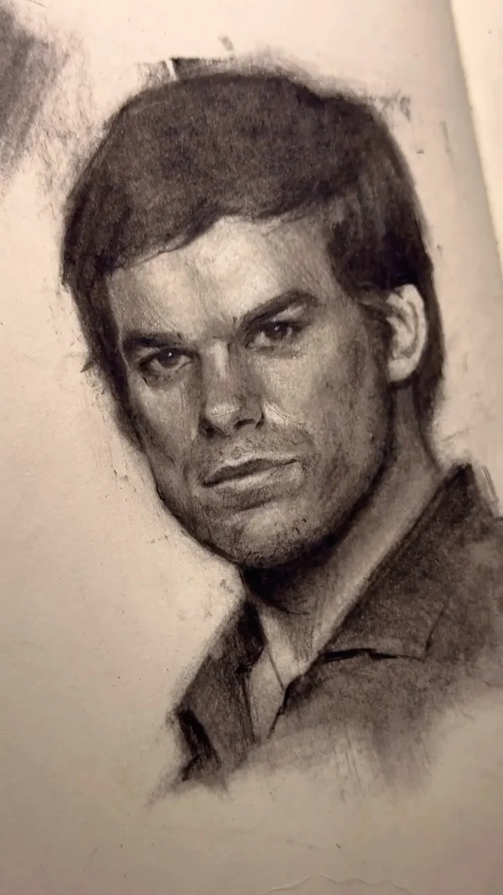 Dexter Charcoal #dexter #sketch #charcoalart #fyp #viral