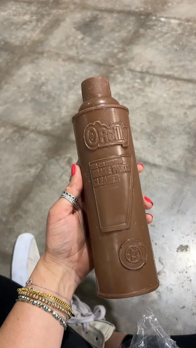 A chocolate can of @oreillyautoparts Brake Cleaner…. Pure greatness Plus a Rocket feature. He hasn’t learned yet he can’t eat chocolate. Thank you guys, O’Reilly! Also - if you want to watch a fun video from our O’Reill...