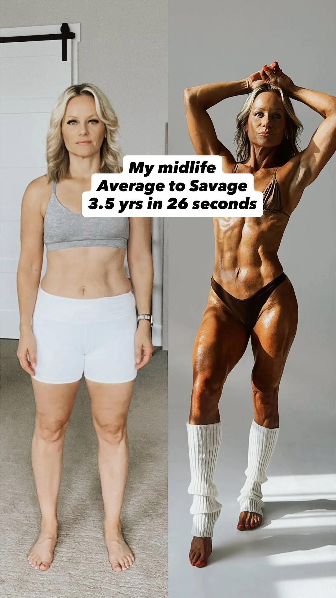 Comment COACH for more from me! Girl you better work! Smarter not harder! Here’s what I did: - calorie deficit for 3 1/2 months - eating in maintenance and working on body Recomp for the past three years! I am the same...