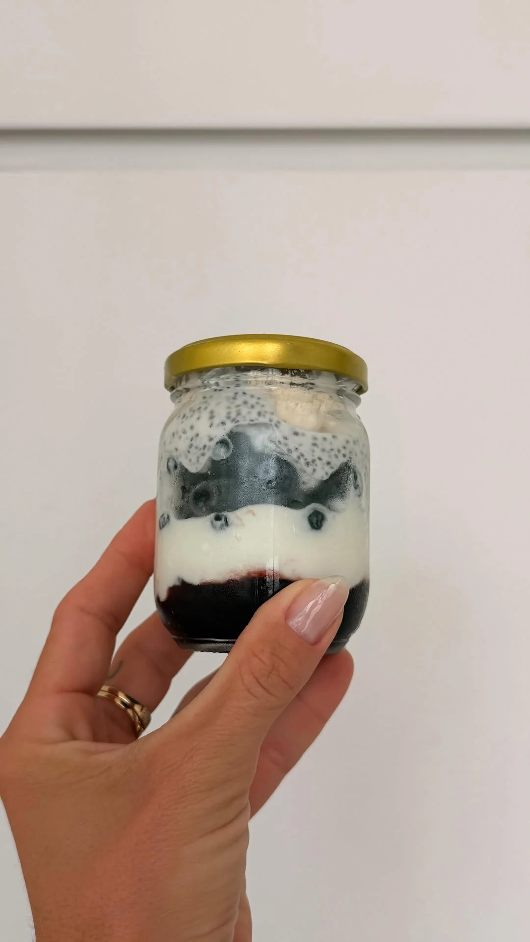 Vontade de doce? Deixa essa opção pronta na geladeira. ✨ Além de saudável, ela é estratégica para controlar a fome e evitar exageros. ✔️ Rica em proteína → mais saciedade ✔️ Fonte de fibras (chia + mirtilo) → melhora sa...