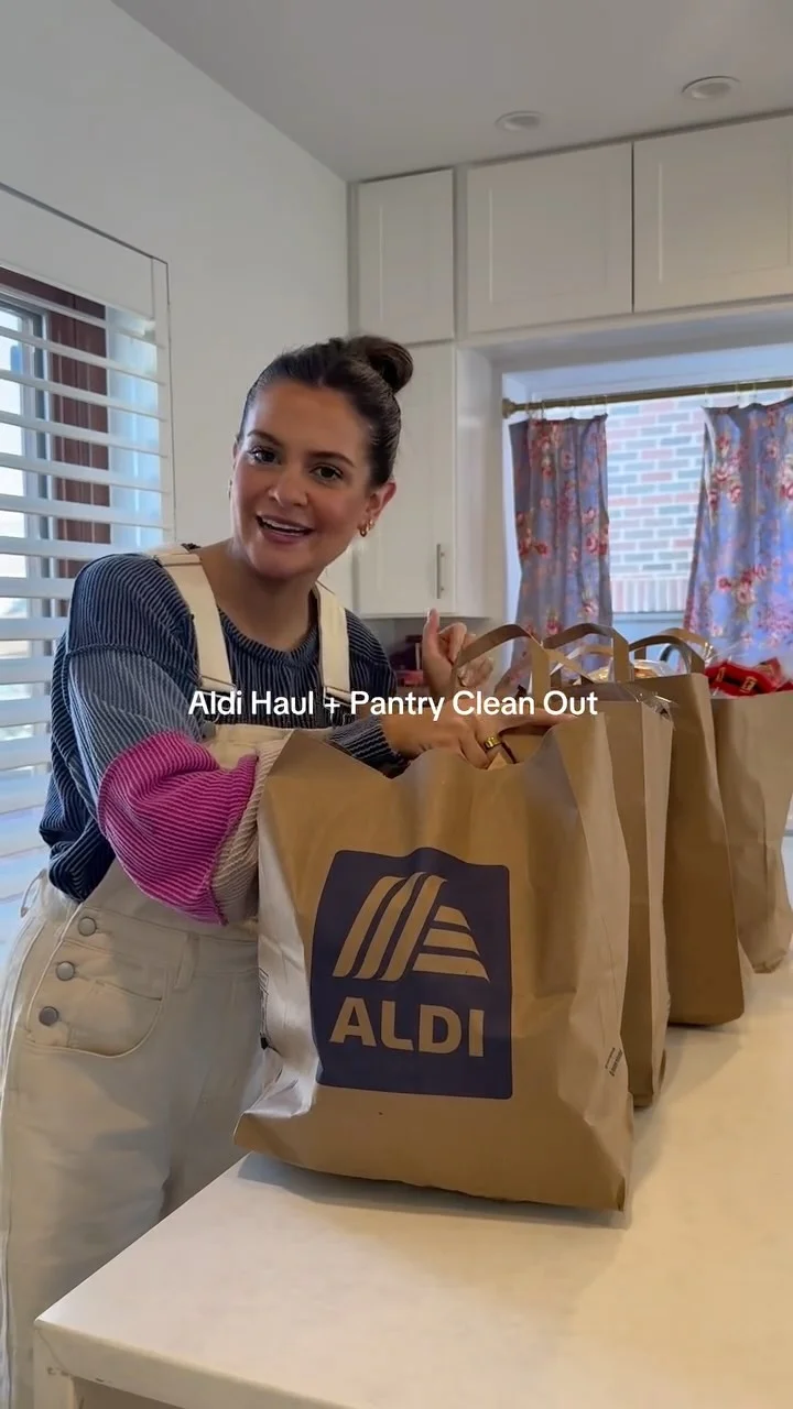 Guess the total!! we watch and we don’t judge my pantry ok?!?! #aldi #groceryhaul #pantrycleanout #momlife #alisonhavens