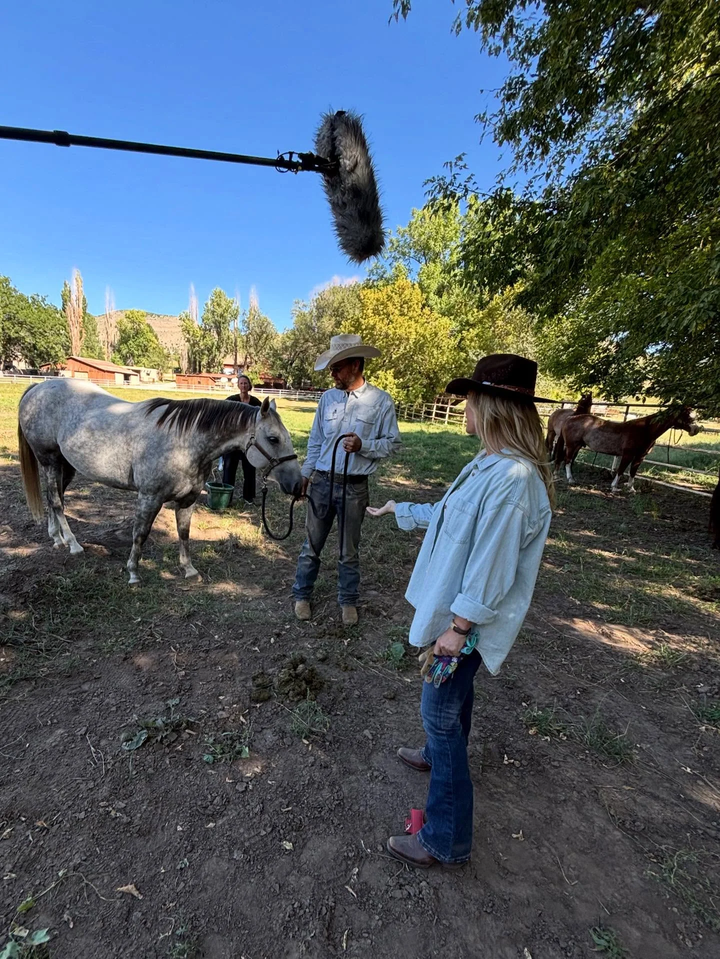 Hey y’all! I was going through my photos and found some fun behind the scenes moments from filming Romance at Hope Ramch I just had to share with you all. Getting my hair fixed while on horseback was definitely a hilari...