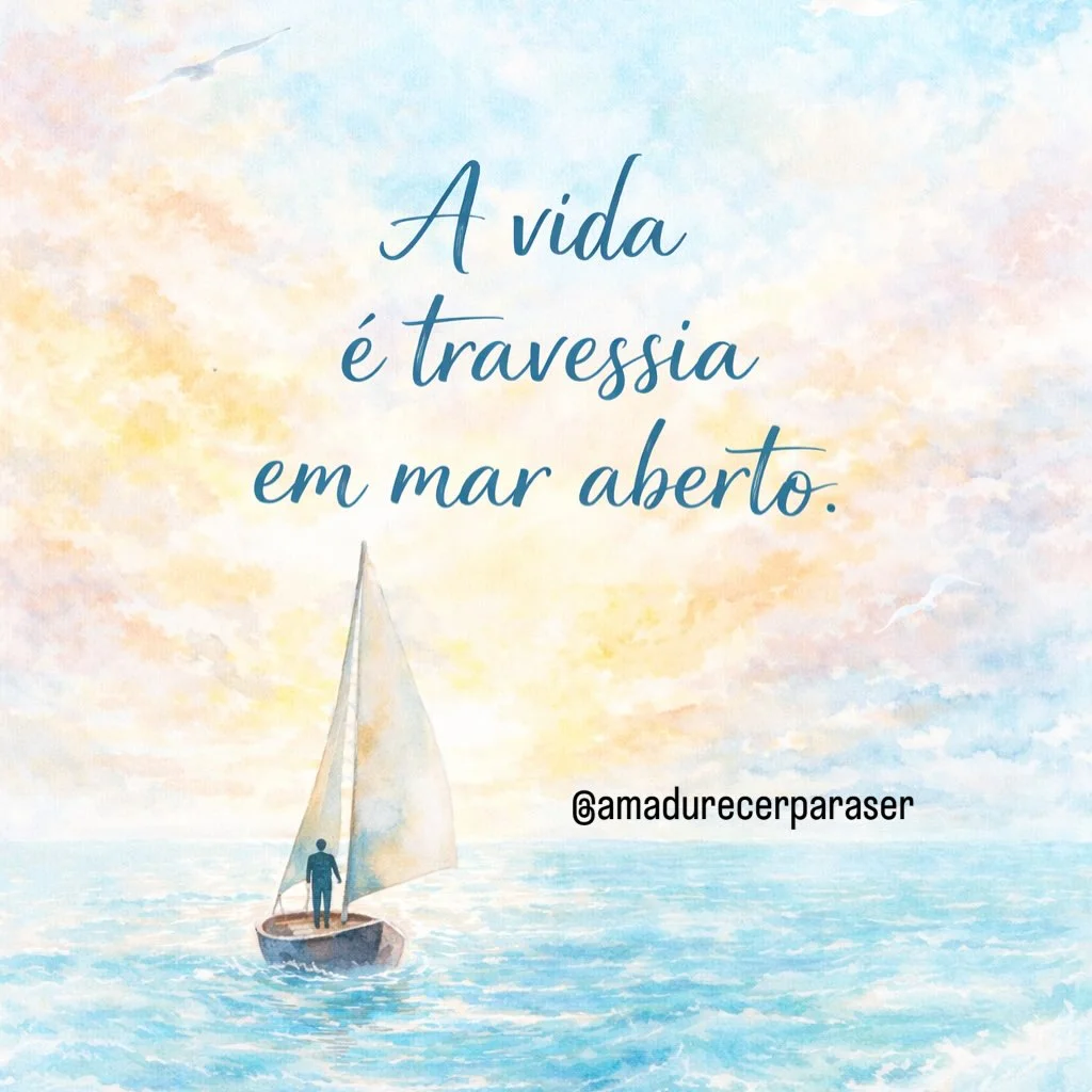 Há dias de mar calmo, em que tudo parece fácil. E há dias de vento forte, quando a gente duvida da própria rota. Mas seguir… ainda assim… é parte do caminho. Nem sempre sabemos para onde o vento vai nos levar. Mas apren...