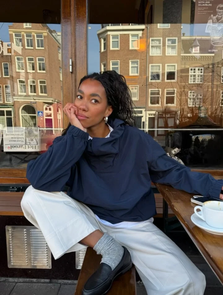 wearing three different looks around the city from @everlane ad