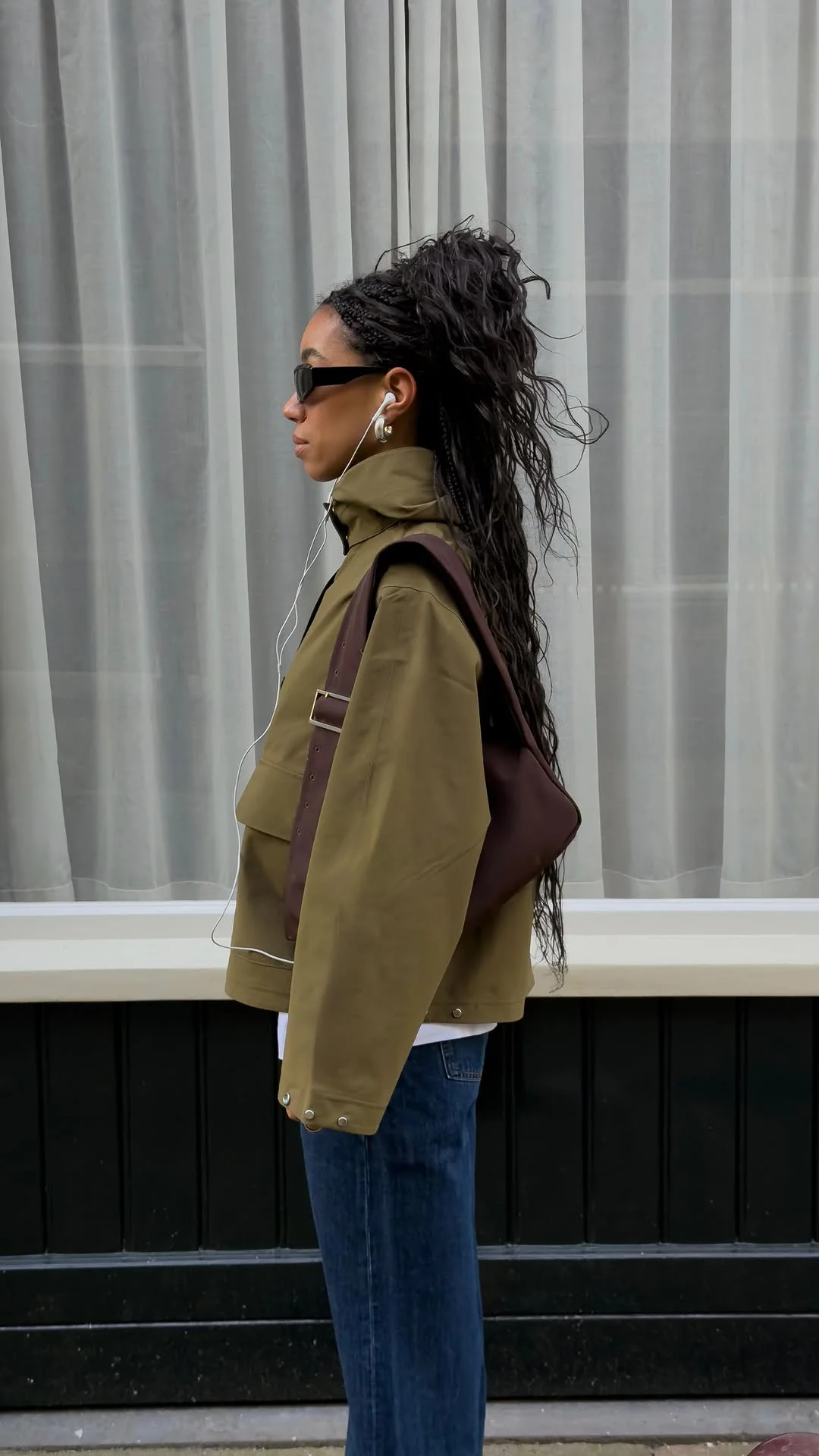 wearing three different looks around the city from @everlane ad