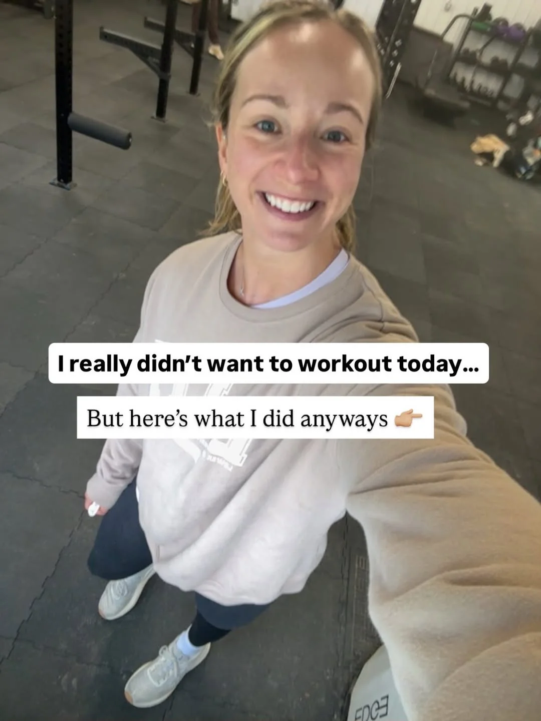 I really didn’t want to work out today… but I showed up anyway Today’s leg day: ✨ 3x8 barbell back rack lunges ✨ 3x16 kickstand deadlifts (each leg) ✨ 3x16 sumo squats ✨ 3x16 banded monster walks (each way) ✨ 3x16 bande...