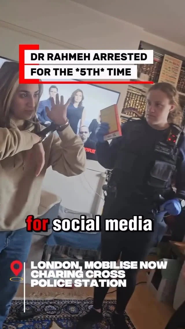 Via @hcwsagainstcensorship ⚠️ DR RAHMEH ALADWAN HAS BEEN ARRESTED FOR THE FIFTH TIME ON BEHALF OF “ISRAEL” (@rahmeh.adwan ) ⚠️ 

‼️DEMAND HER IMMEDIATE RELEASE‼️

📞 CALL Charing Cross Police Station NOW: 020 7230 1212. Release Dr. Rahmeh Aladwan, this is political persecution on behalf of a foreign entity committing genocide.

📍 If you’re nearby (London), SHOW UP IN SOLIDARITY: 2 Agar St, London WC2N 4JP

🔗 in bio for google maps page which includes Charing Cross’e telephone number and location

Forward to all contacts✊