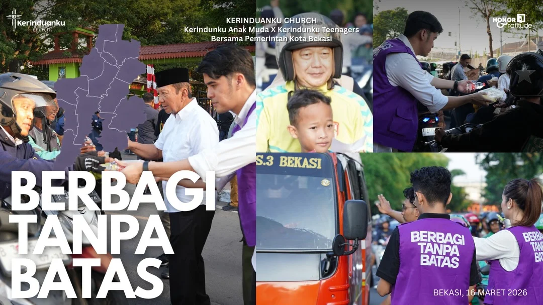 16 Maret 2026 — Bekasi Kerinduanku Church bersama Kerinduanku Anak Muda dan Kerinduanku Teenagers, kami bergerak seiring dengan Pemerintah Kota Bekasi bersama Dr. Abdul Harris Bobihoe @harris.bobihoe selaku Wakil Wali K...