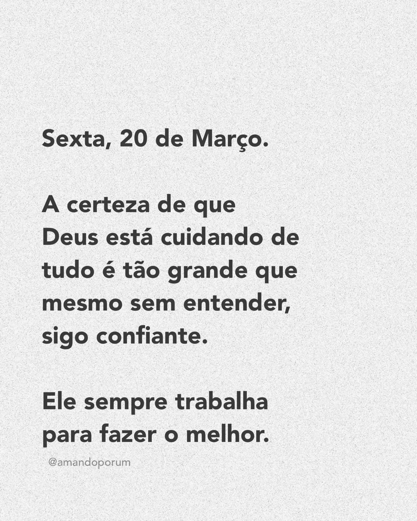 Sexta, 20 de Março.