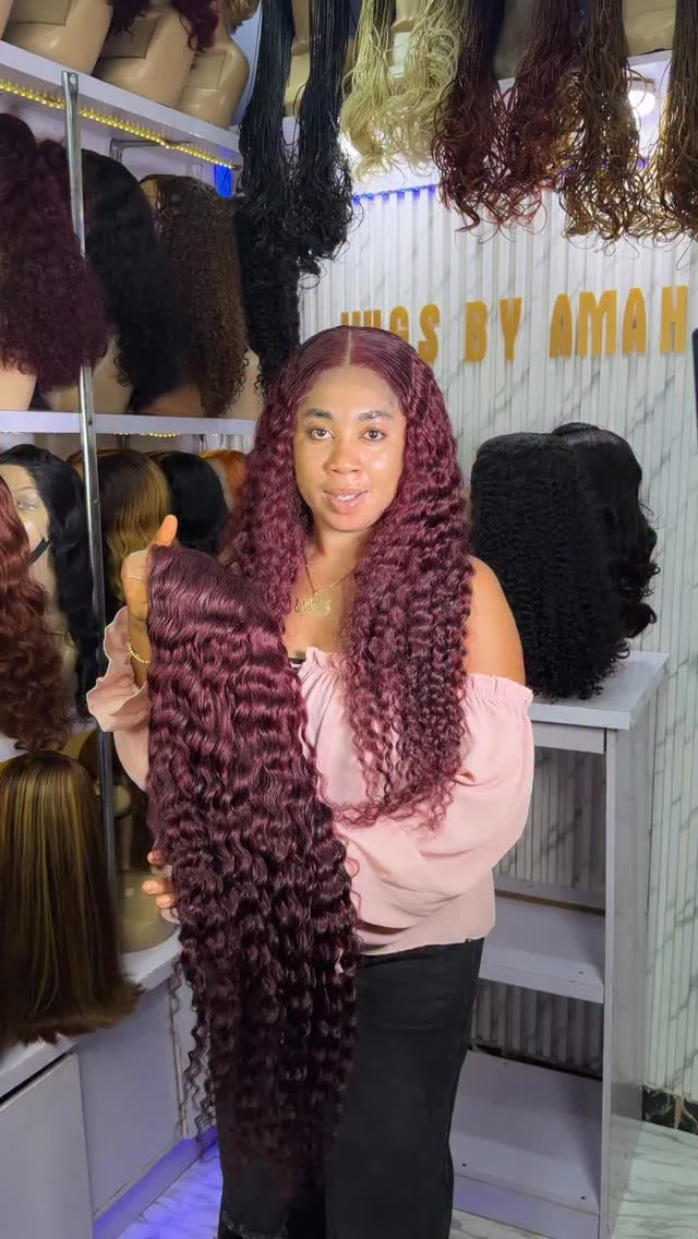 RAW DONOR DEEP CURLS WITH 5BY5 CLOSURE EASTER PROMO PRICES 350gram as seen in the video ………………………. 20 inches- 370,000 (350gram) 22 inches - 420,000 (350gram) 24 inches - 440,000 (350gram) 26 inches - 490,000 (350gram) 2...