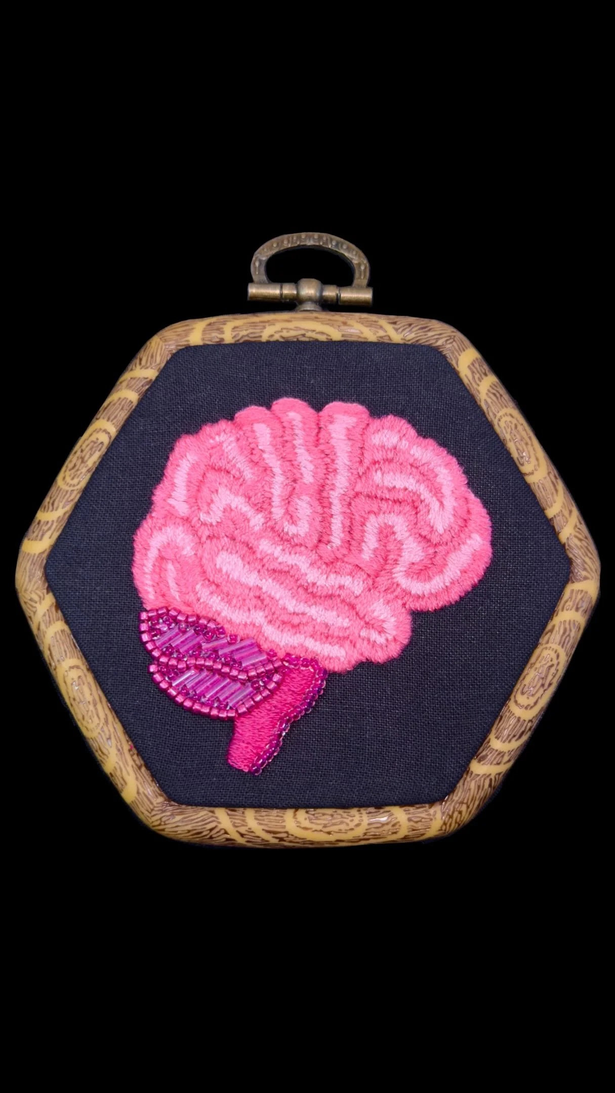 Made a brain! The hexagonal hoops are slightly nightmarish to work with but they’re worth it because they’re so fun in the end