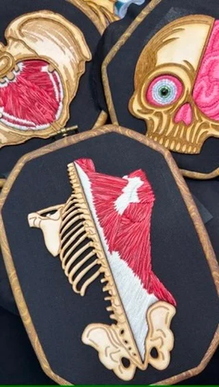 This is my punch needle hoop backing process! If you want to try to emulate this yourself you don’t neeeeeed the wood. Obviously most people don’t have an industrial laser lying around, but you can purchase similar wood...