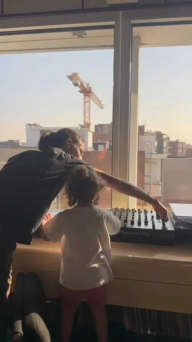 from playing sets while she was in my belly to playing vinyl with her at two years old 🎧✨