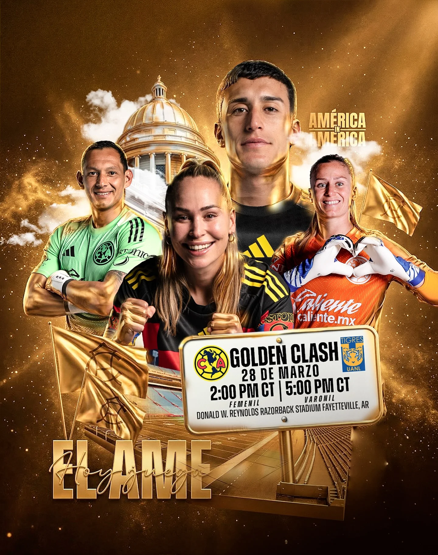 ¡HOY JUEGA EL AMÉRICA! #GoldenClash #AméricaInAmerica