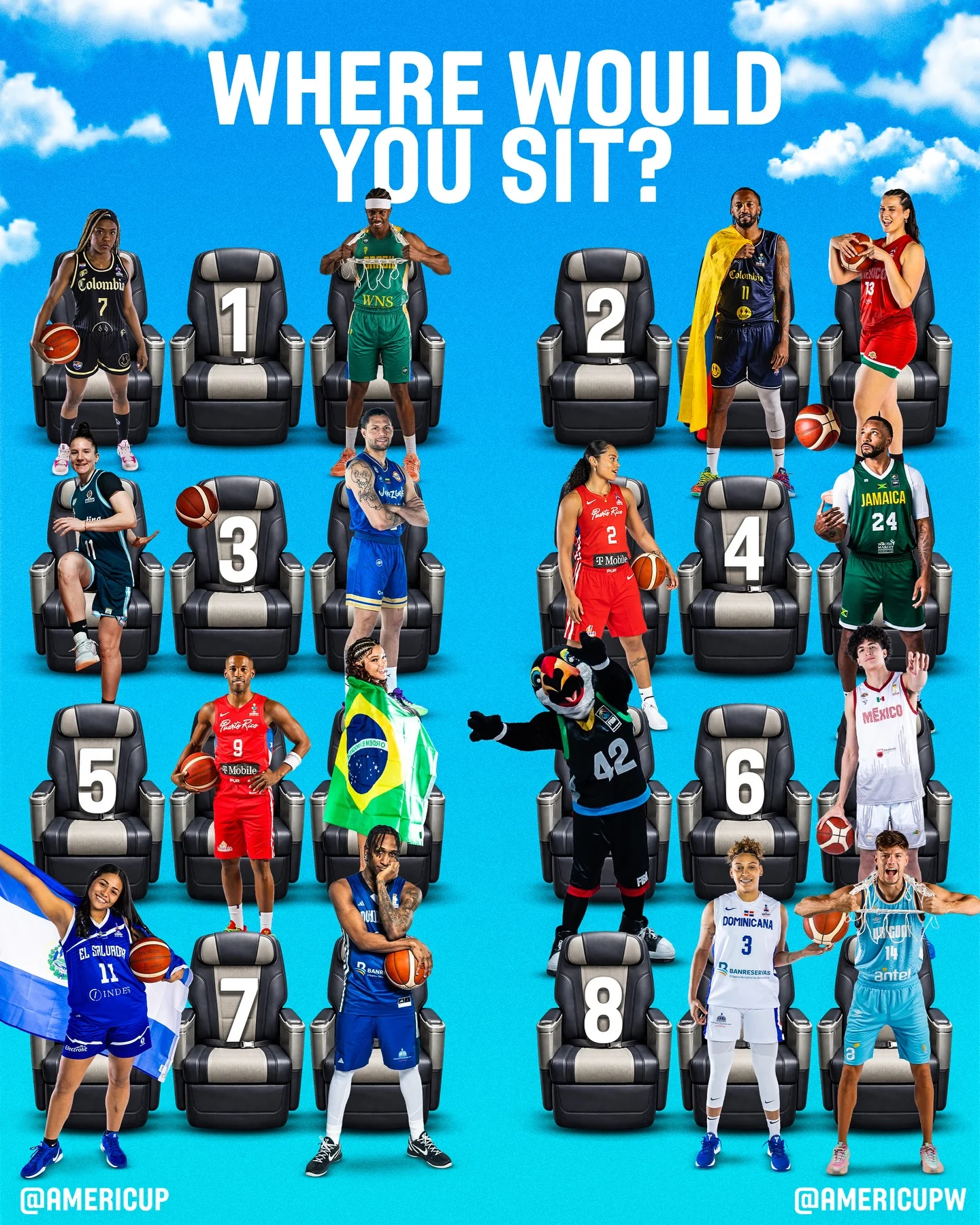 12 hour flight ✈️ where do you sit?! #AmeriCup x #AmeriCupW