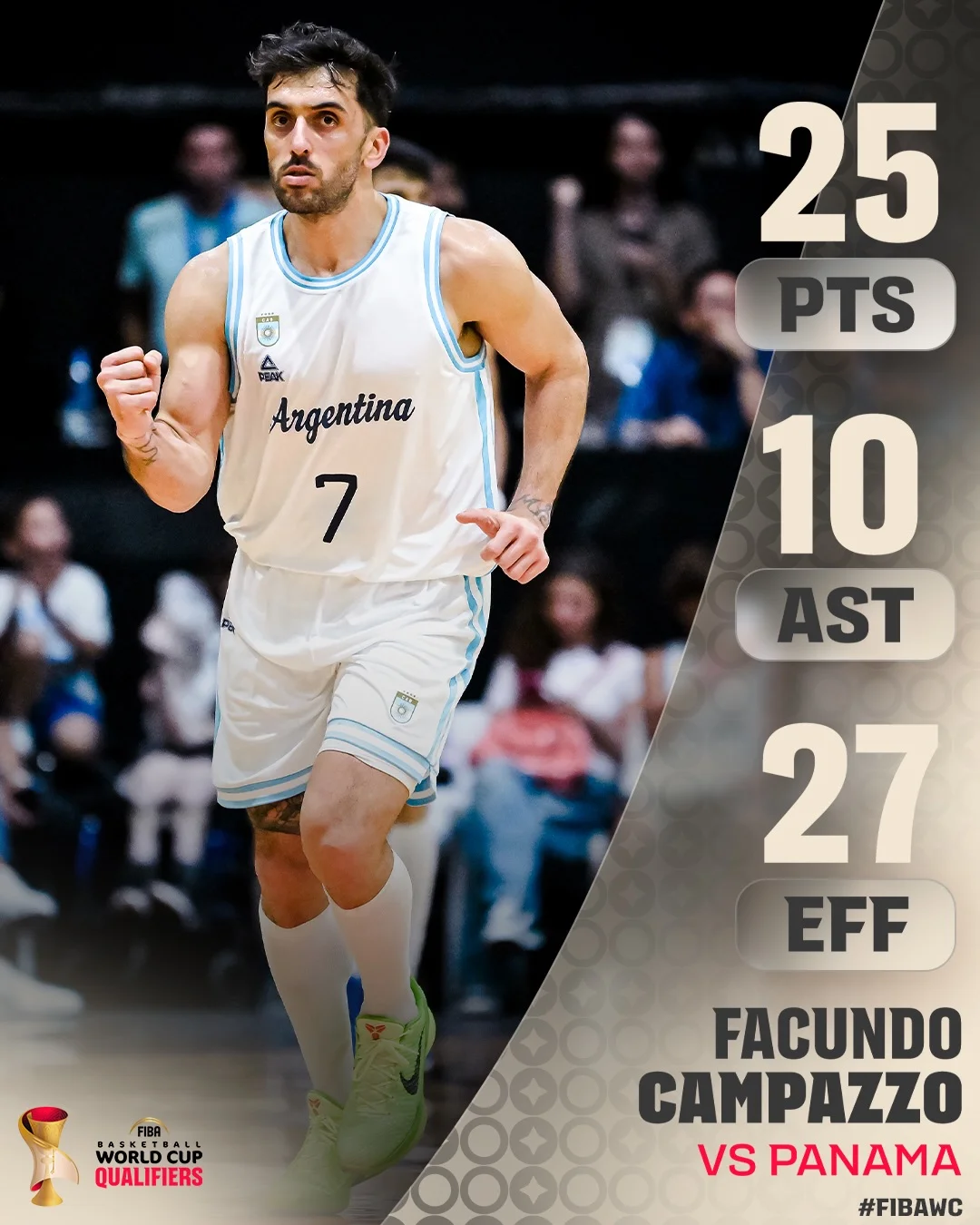 DOUBLE-DOUBLE energy from Campazzo powers Argentina! ⚡ #FIBAWC x #StepItUp
