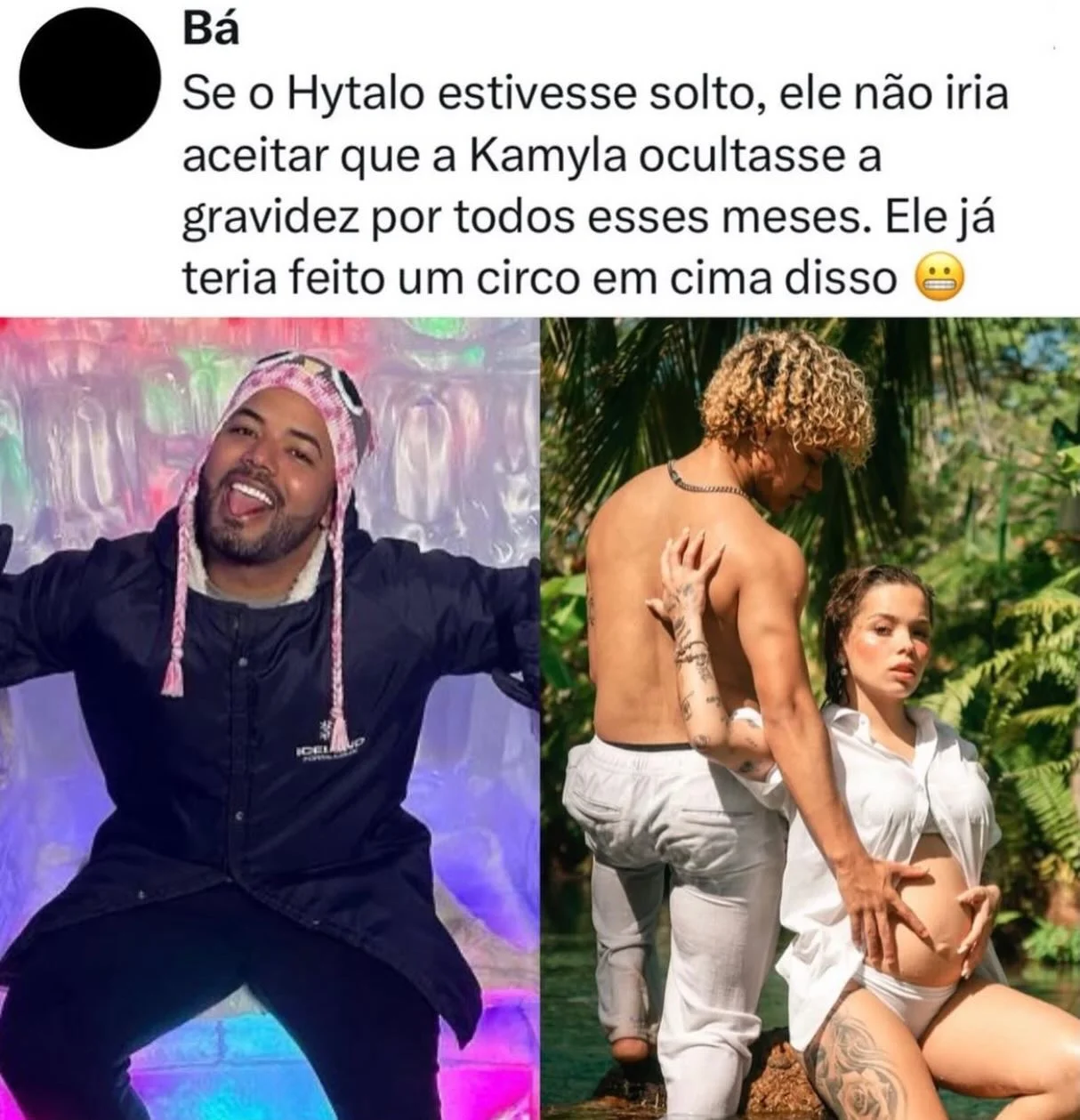 OPINIÃO! Nas redes sociais, um internauta comentou sobre a forma como a gravidez de Kamyla foi mantida em segredo por meses. Para ele, a situação poderia ter sido diferente se Hytalo estivesse em liberdade. "Se o Hytalo...
