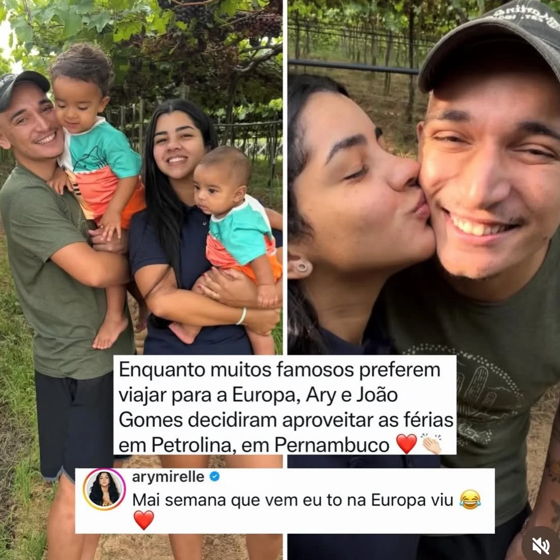 SOCORRO! Após um perfil publicar que Ary Mirelle e João Gomes decidiram passar as férias em Petrolina, enquanto outros famosos vão pra Europa, ela respondeu que semana que vem estará na Europa tbm KKKKKKKK