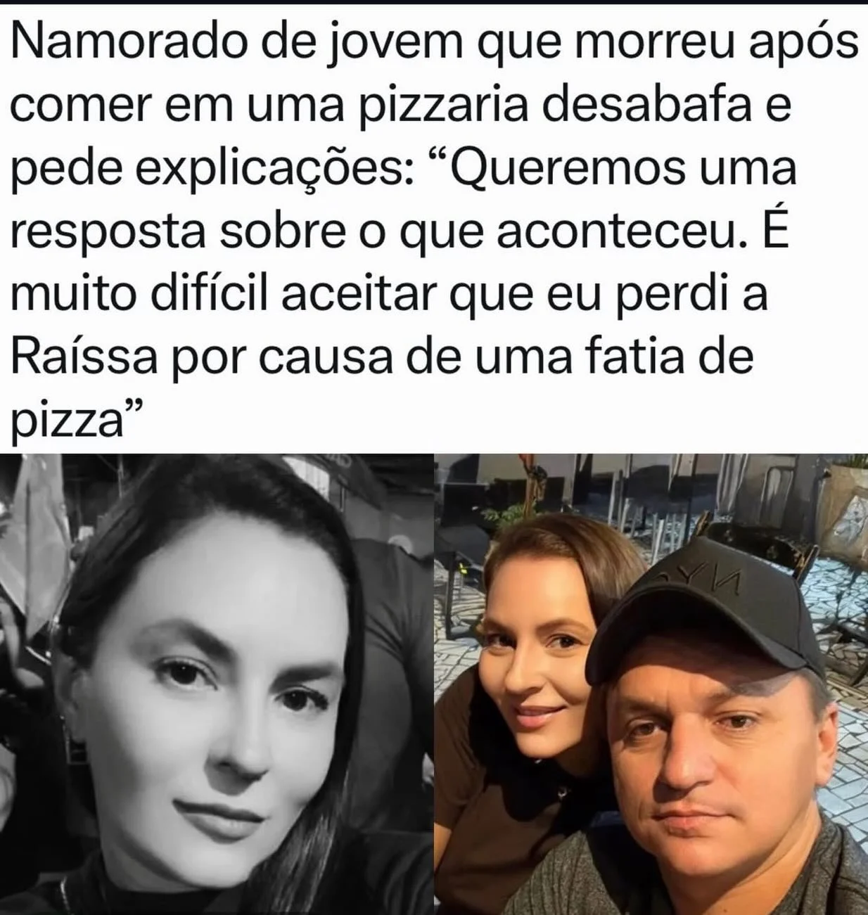 O namorado da servidora pública Raíssa Bezerra e Silva, de 44 anos, que morreu após comer em uma pizzaria em Pombal, no Sertão da Paraíba, está em busca de respostas para a tragédia. André Marreiro, de 39 anos, que tamb...