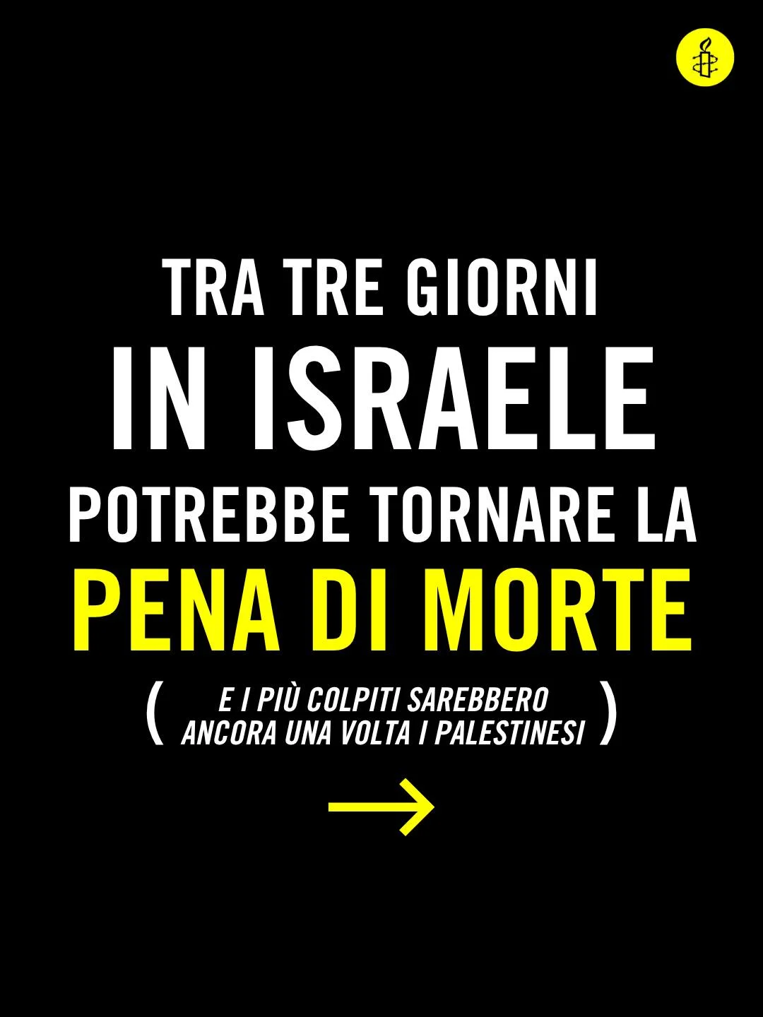 Il disegno di legge per ampliare l'uso della pena di morte in Israele e nel Territorio palestinese occupato potrebbe essere approvato già lunedì 30 marzo. Da tempo abbiamo espresso preoccupazione per l'applicazione disc...