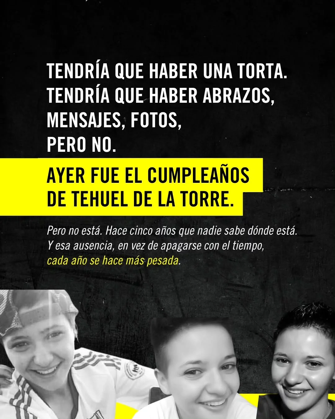 Tehuel tenía 21 años. Vivía en Alejandro Korn, en la provincia de Buenos Aires. Era un pibe trans que, como tantos jóvenes, estaba buscando trabajo. El 11 de marzo de 2021 salió nuevamente de su casa por una oportunidad...