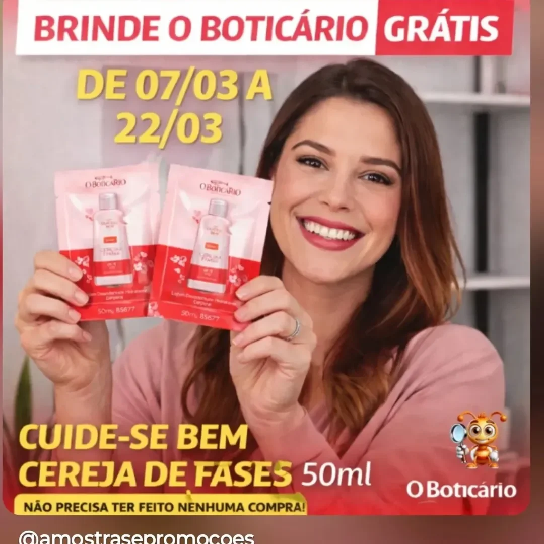 ✨ Liberado Para todos! ATENDENDO AOS PEDIDOS! ✨ O O Boticário confirmou: o brinde Cuide-se Bem Cereja de Fases 50ml também será distribuído para quem NÃO efetuou nenhuma compra Link para retirada disponível nos Stories!...