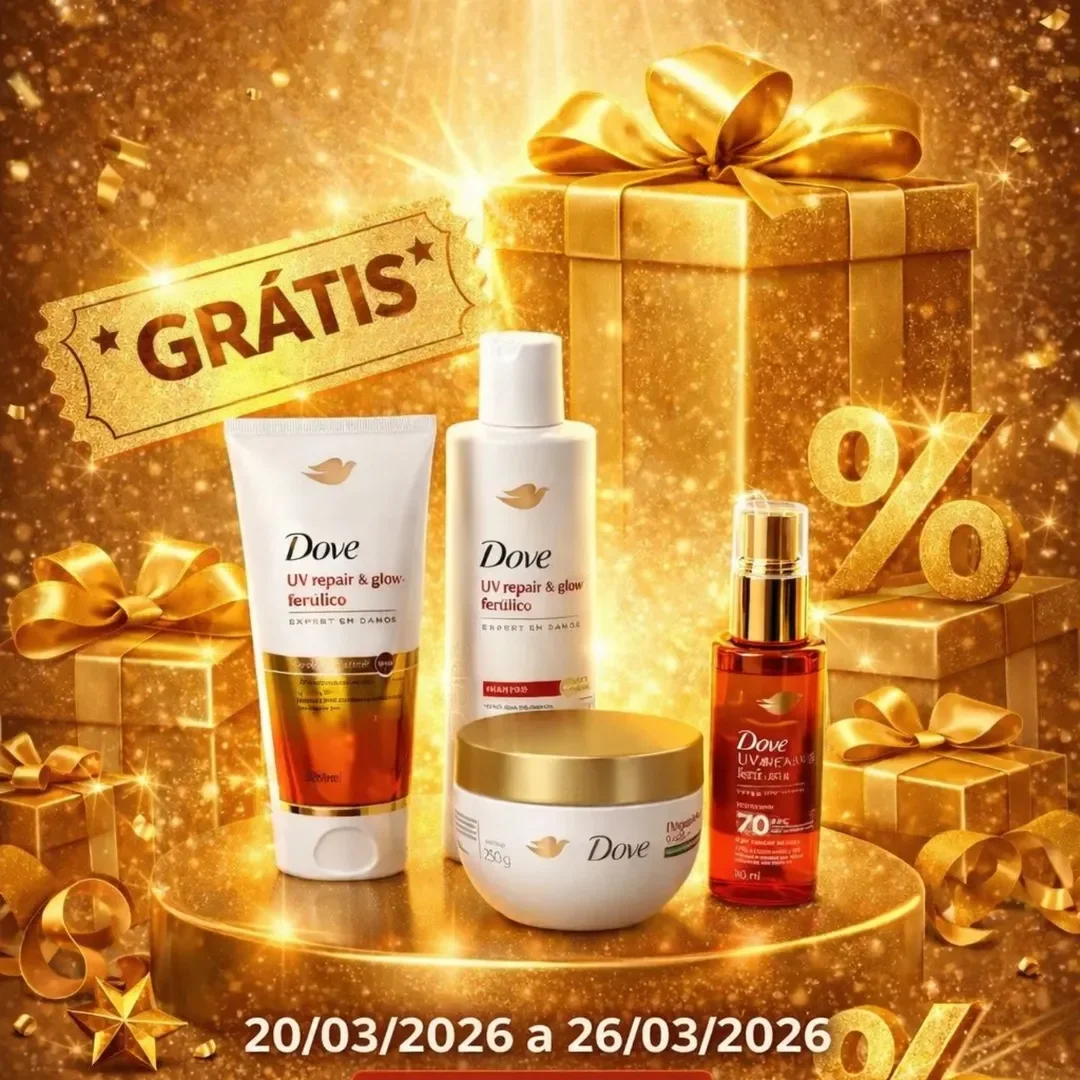 CORRE! Dove está dando kit GRÁTIS Sim, é isso mesmo! A Dove liberou uma promoção com kits completos de cabelo totalmente grátis ‍♀️✨ O kit vem com: ✔ Shampoo ✔ Condicionador ✔ Óleo capilar ✔ Máscara de tratamento Mas at...