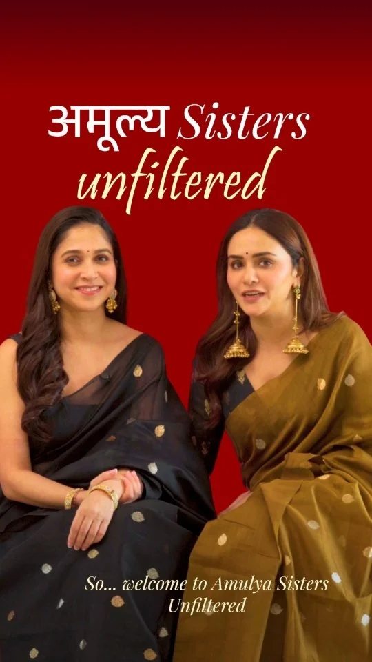 Some bonds don’t need filters…
and some styles don’t need borders ✨

Just like us 💛 Sister's Unfiltered with Amulya! 🥰

Wearing exclusive Kalika & Mridula —
crafted in silk cotton for effortless grace, every day.

✨Mridula Saree Link: 
https://www.amulyabyamruta.in/products/espresso-brown-silk-cotton-saree?variant=51509244788868

✨Kalika Saree Link: 
https://www.amulyabyamruta.in/products/jet-black-silk-cotton-saree

#amulya #amrutakhanvilkar #BlackSaree  #IndianFashion