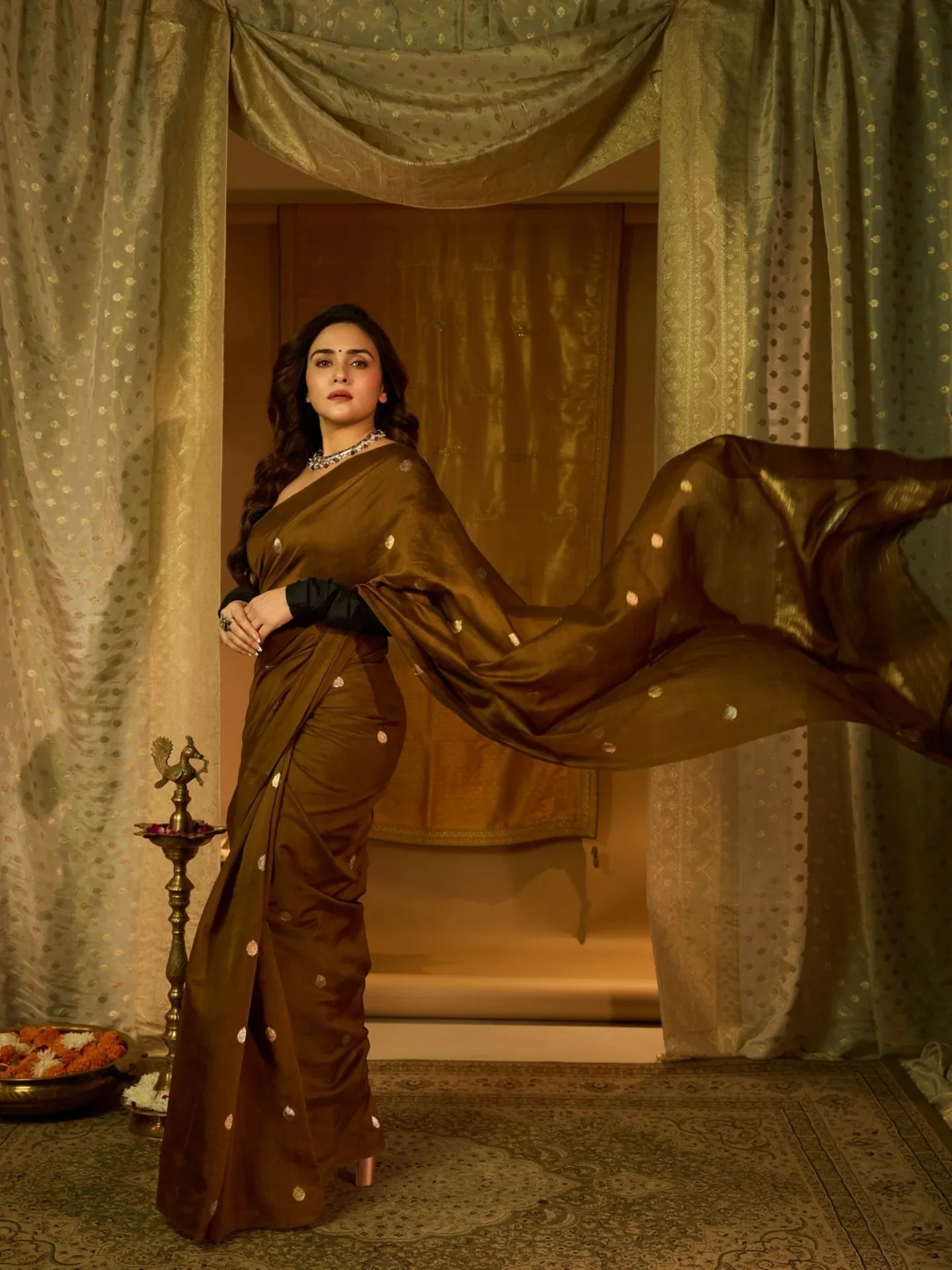 Earth tones and timeless drapes. 🤎 

✨MRIDULA | SILK COTTON SAREE | COLLECTION OF LAVANYA 

✨STHIRA INTENSE BLACK | BLOUSE COLLECTION 

Tap the link in bio to shop.🛍️

🌐
Saree Link: 
https://www.amulyabyamruta.in/products/espresso-brown-silk-cotton-saree?variant=51509244788868

Blouse Link: 
https://www.amulyabyamruta.in/products/intense-black-full-sleeves

#amulya #amrutakhanvilkar #brownsilk  #IndianFashion