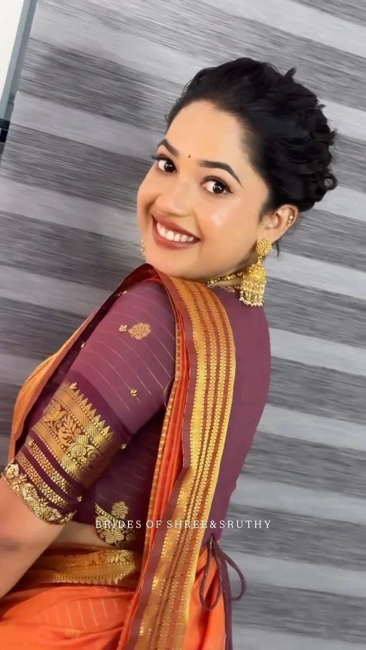 Our pretty @amruthanair_official_ ❤️ MUA @brides_of_shreeandsruthy_tvm #trivandrummakeupartist #bridesofshreeandsruthy #keralawedding #bridesofinstagram #fyp